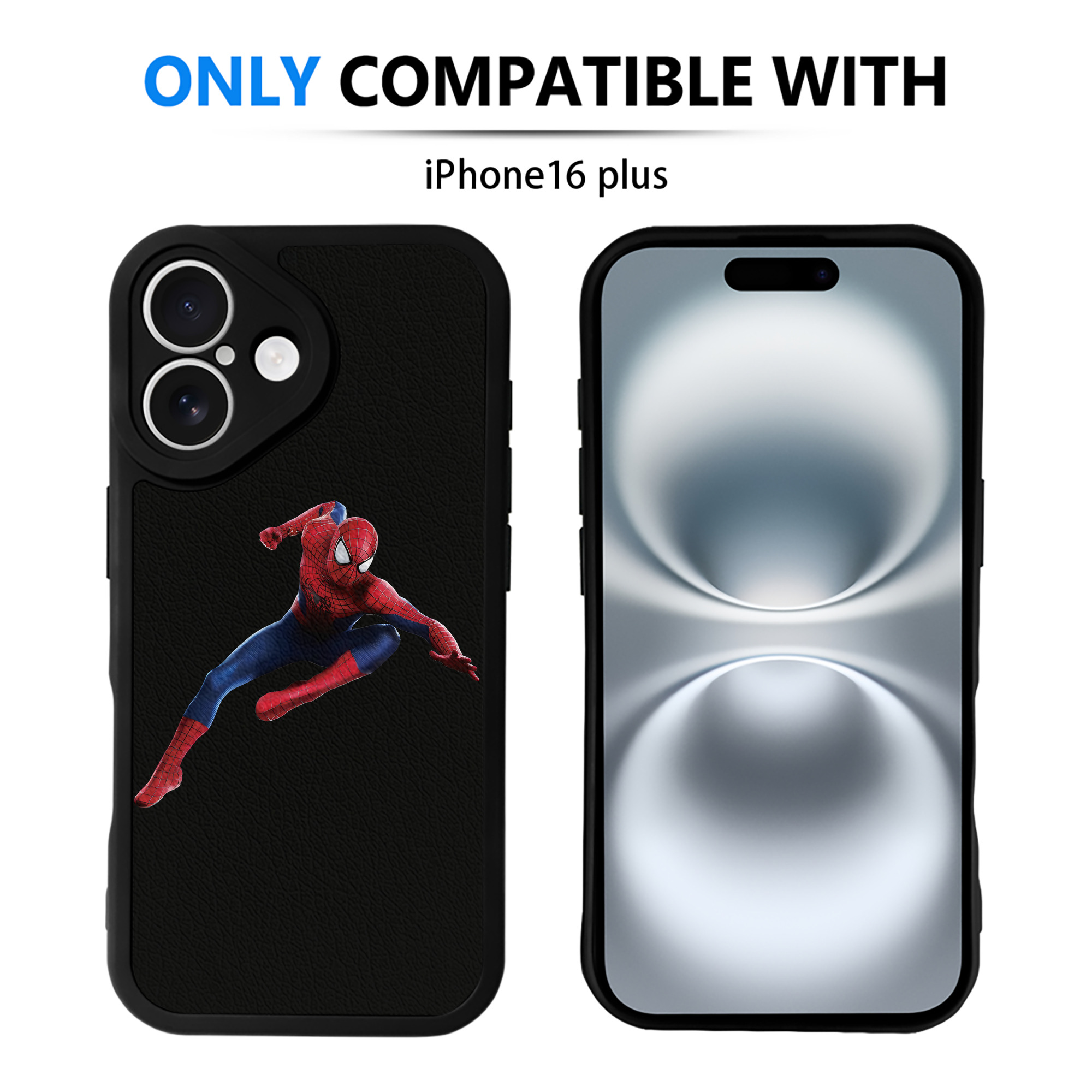 （画像用） Spider Man スパイダーマン 【iPhone 16シリーズ対応】シリコンスマホケース（レザー調） 材質：シリコン